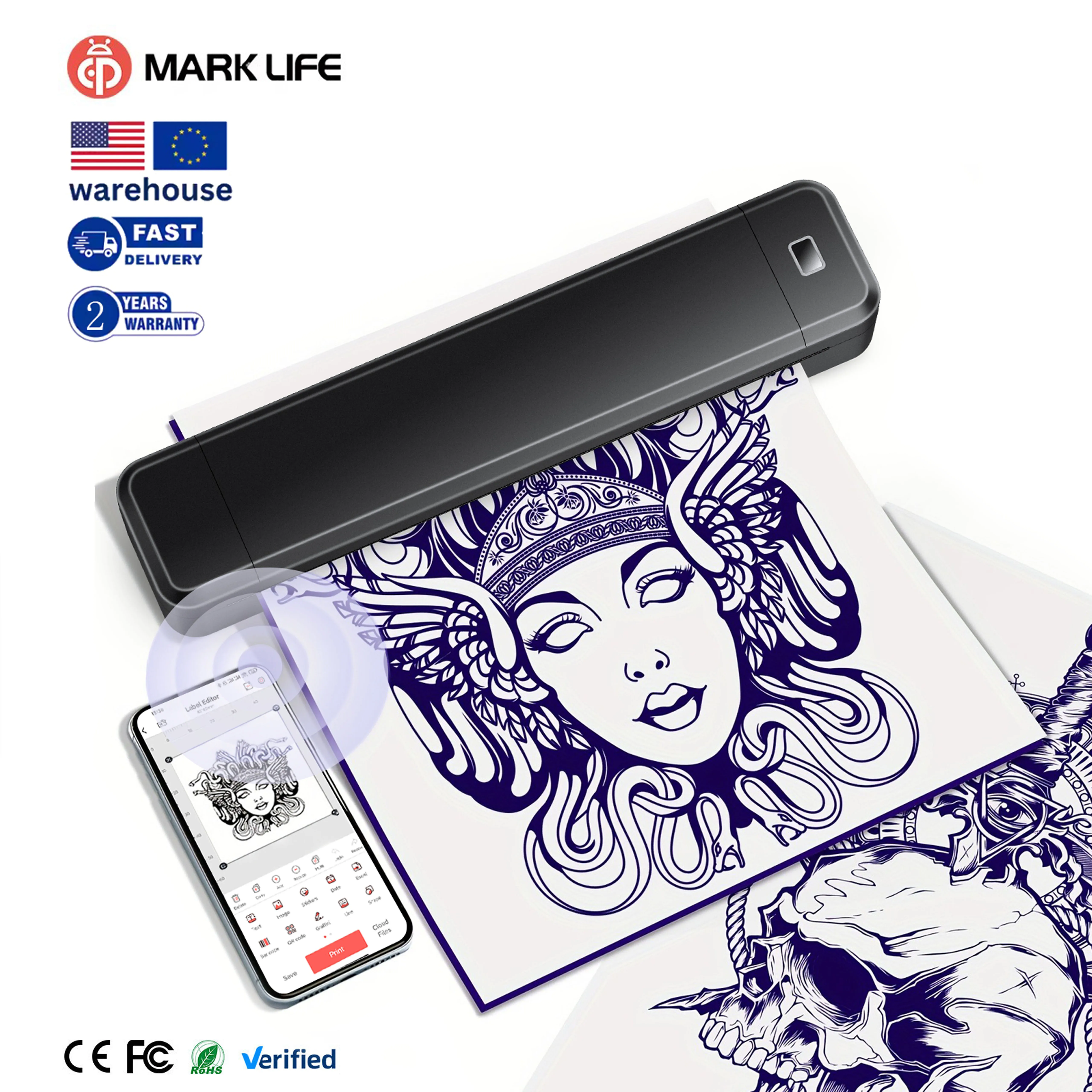#タトゥーサーマルコピー X8 Thermal Printer A4サイズ Marklife X8 A4 Thermal Printer - Portable & Versatile