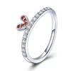 Cheap chinese fashion simple white gold plated new model heart zirconia finger rings for women