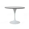 DT028-C Grey Quartz Round Dining Table White Metal Legs Round Shape Quartz Kitchen Table Top Elegant design to decorative