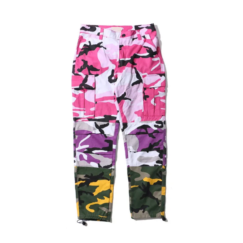 Fashion Wholesale Color Camo Patchwork Cargo Pants Men's Casual ...