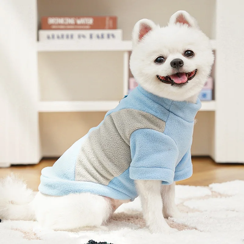 Autumn Winter New Pet Dog Cat Clothing Corgi Sports Base Shirt Fleece-Lined Dog Clothing Cat Supplies Made Polyester Classic