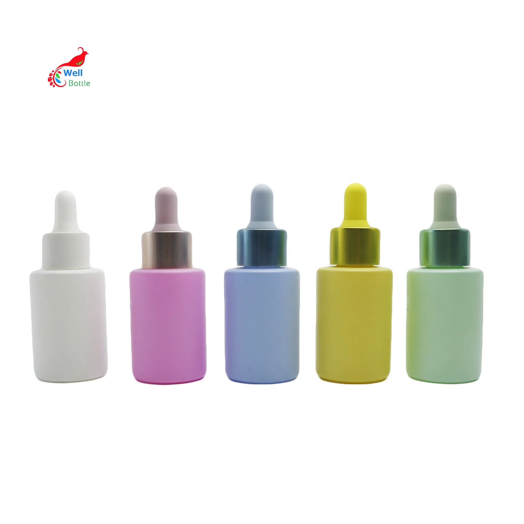 15ml Pink Slant Shoulder Hair Oil Dropper Bottle For Skin Care Serum