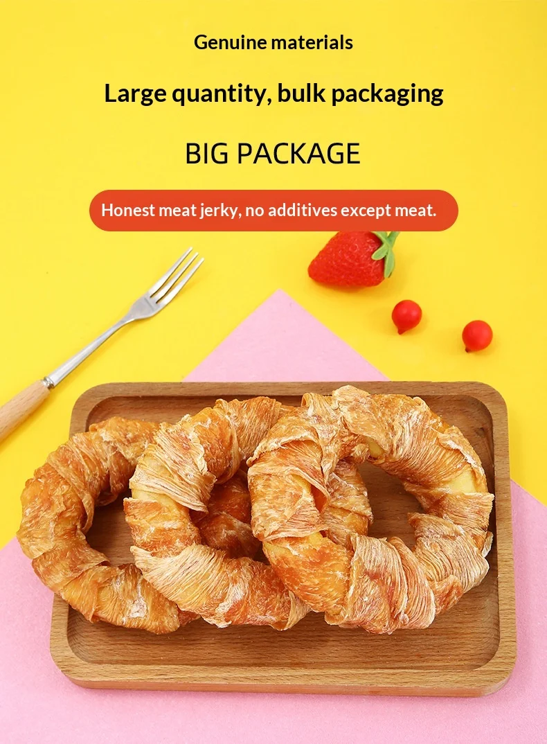 Pet Dog Snack Donut Chicken Duck Cowhide Crispy Large Small Dog Dental Cleansing Glue Grinding Bar 1 Pack factory