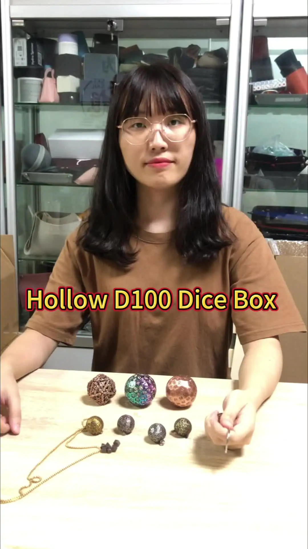 Round Dice Shaped Box Hollow D100 Sided Small Dice Box DND Dice