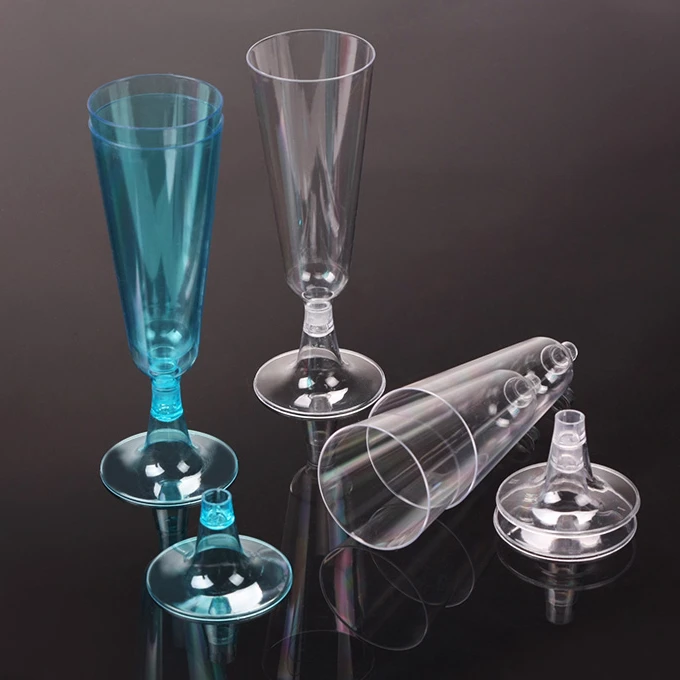 
PS disposable plastic party champagne flutes glasses cup with high quality 