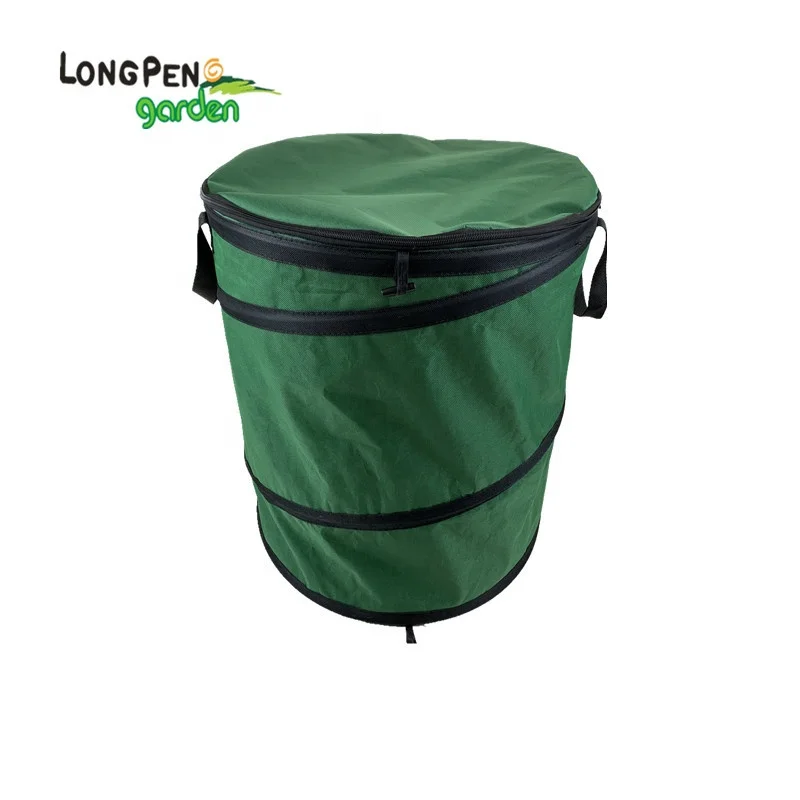 Folding Oxford Pop Up Yard Garden Storage Bag Lawn Trash Can Buy Folding Garden Waste Bin