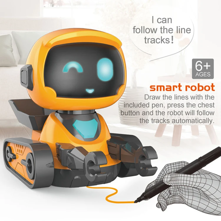 New Children Electric Toy Tracking Toys Line Follower Robots Smart Kids with Puzzle Drawbot Inductive,stem Robot Toy Colorful