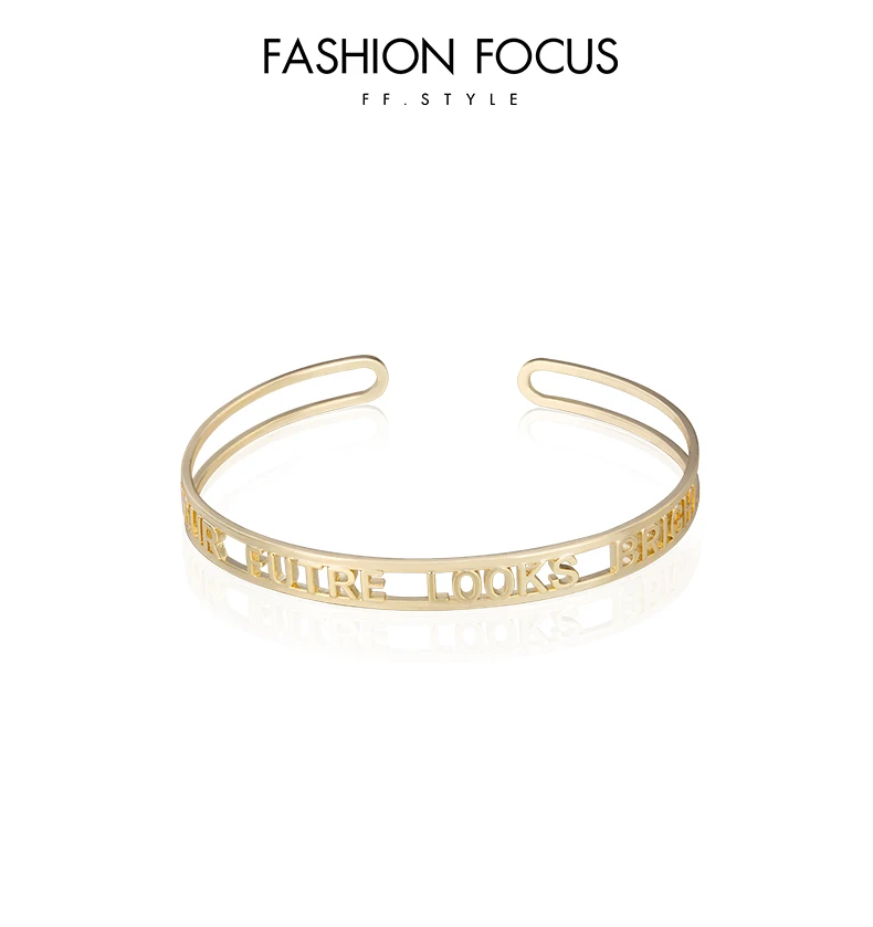 Simple Personalzied high polished high quality brass bangle bracelet women(图1)