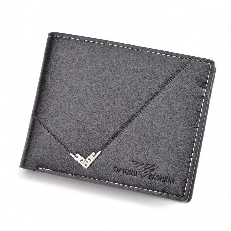 

Wallet men's short fashion new ultra thin wallet multi card 3% youth zipper horizontal business soft Wallet