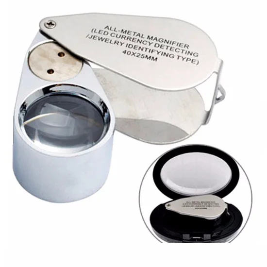 40x Portable Glass Mini Magnifying Glass 20x /10x/ 30x Loupe Magnifier