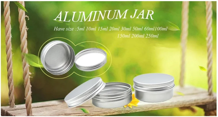 Black Round Aluminum Tin Cans 1oz 2oz 3oz 4oz Round Metal Tin Container Screw Top Steel Tin Cans Cosmetic Sample Containers Can