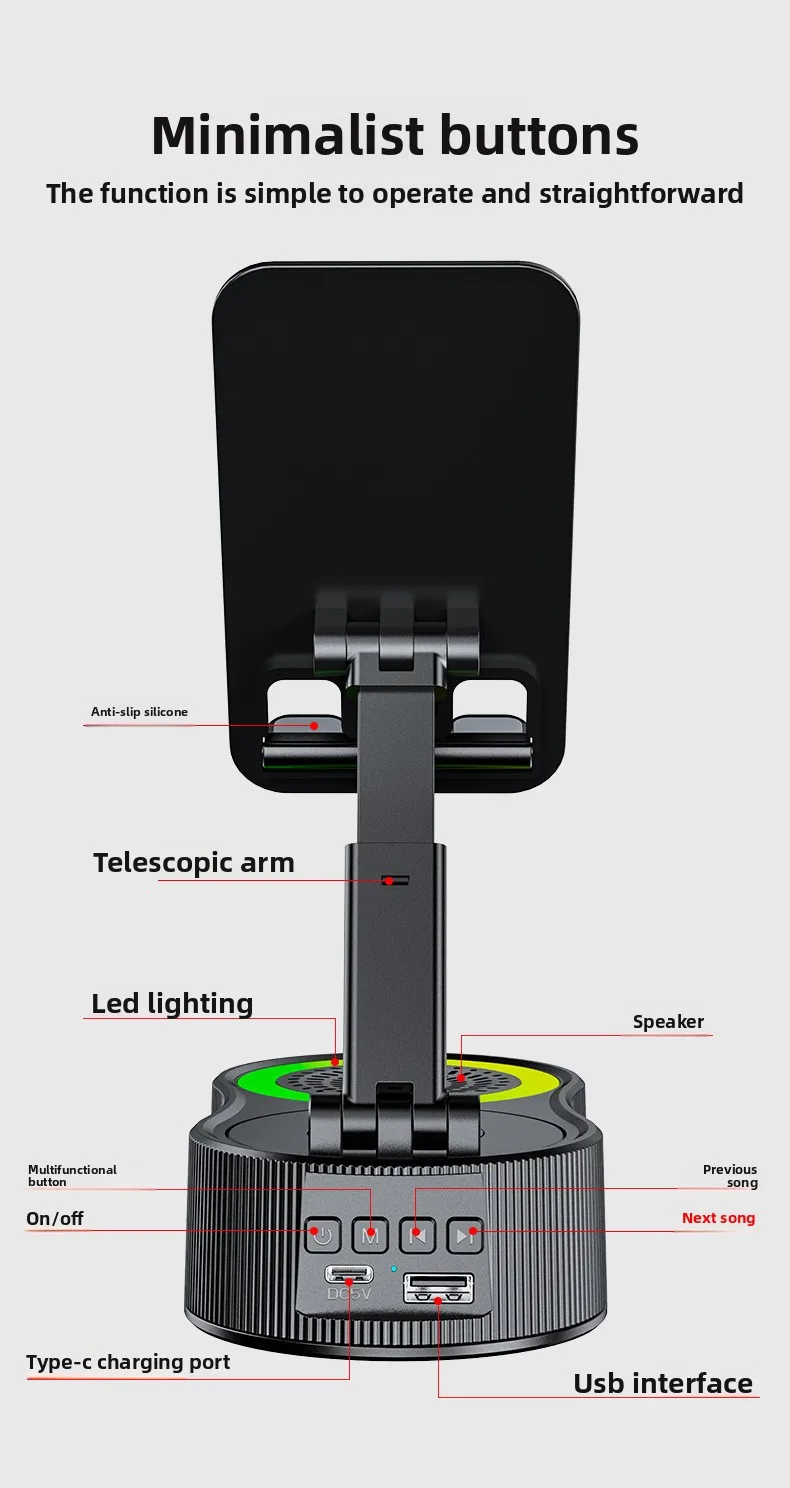 360-Degree Rotating Cross-Border Mobile Phone Holder Flexible Mini Portable for Bluetooth Speaker Lifting Power Bank Atmosphere
