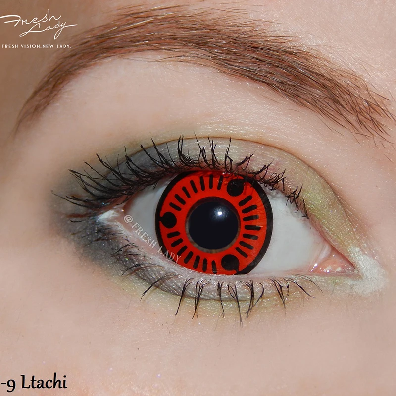 Freshlady Halloween Crazy Contact Lenses Cosplay Naruto Sharingan