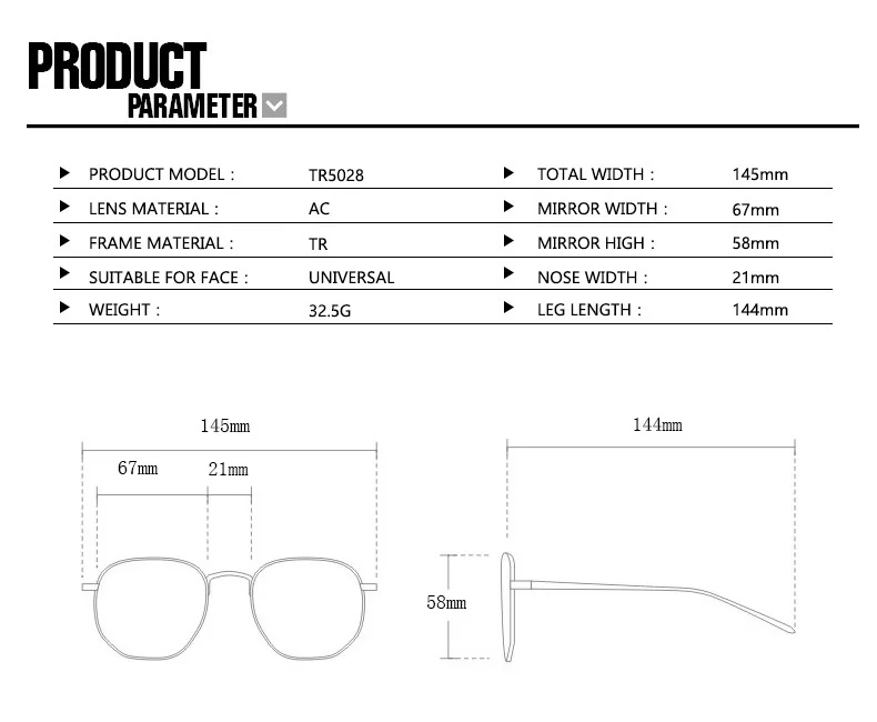 Montura de gafas de mujer Ins con estilo a la moda V poligonal Tr90 Anti-Blue Light Diamond Face New European American Flat Mirror