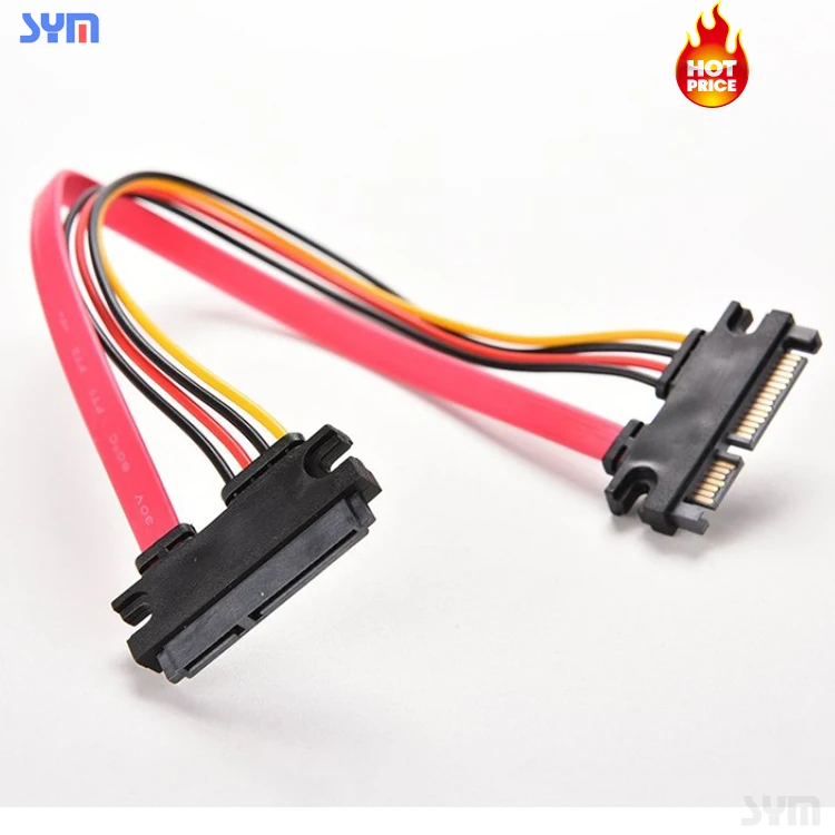 Male to Female SATA Power Supply Extender Adapter for 2.5'' 7+15 Sata 22pin 