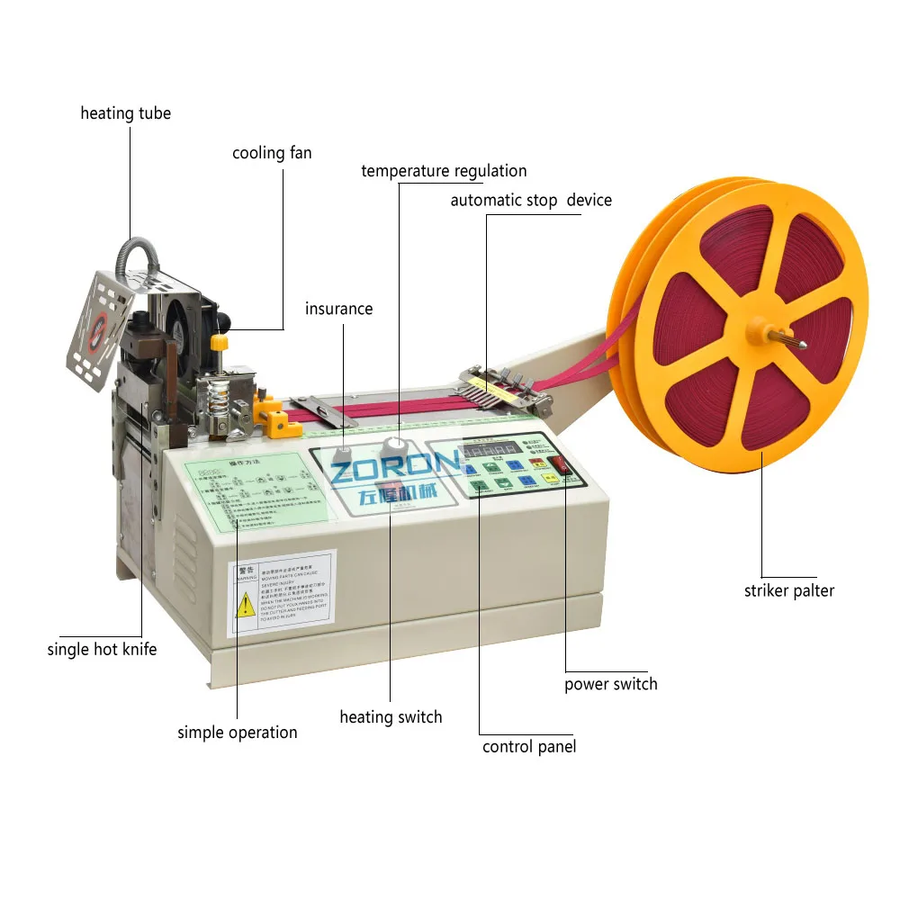hot and cold  fabric tape nylon ribbon tape cutting machine electric ribbon cutter automatic cutting machine