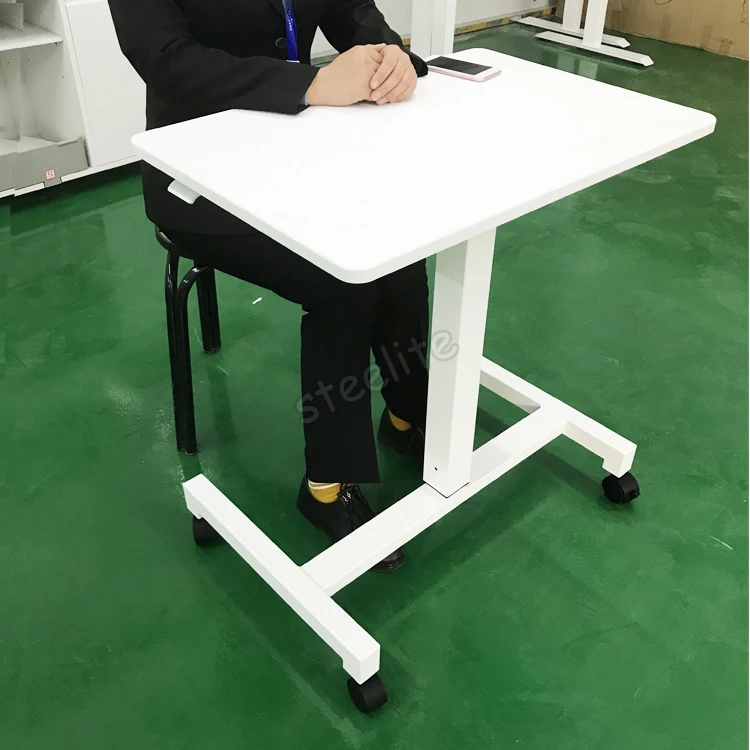 Manual Height Adjustable Sit And Stand Desk Single Column Gas Lifting