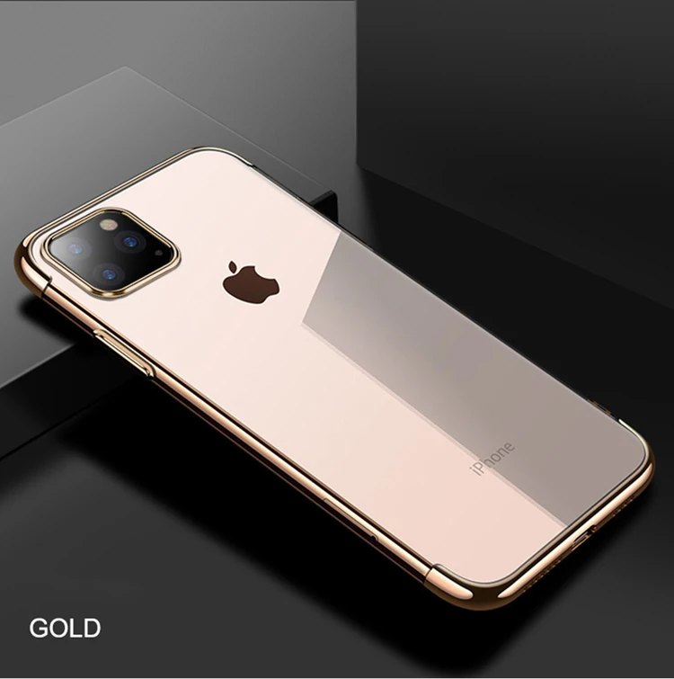 OTAO  tpu mobile phone case for iphone 11 pro max plating transparent case for iphone xs max xr x 8 7 plus back cover