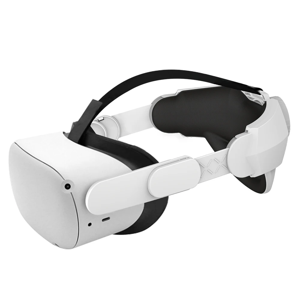 Adjustable Headband For Oculus Quest 2 With Comfortable Protective Head Strap Head Cushion White