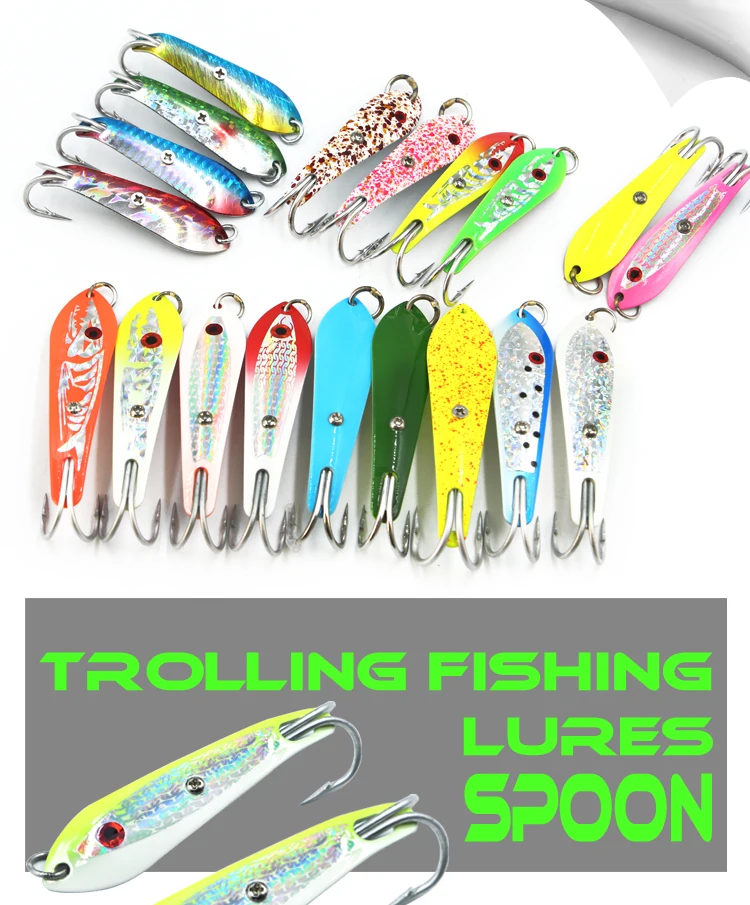 3" 7.5cm Fishing Spoon Lure Spoon Lure Hard Baits Double Hook Pesca