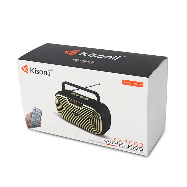 Kisonli LCD HD display bluetooth speaker with wireless mini remote control and antenna