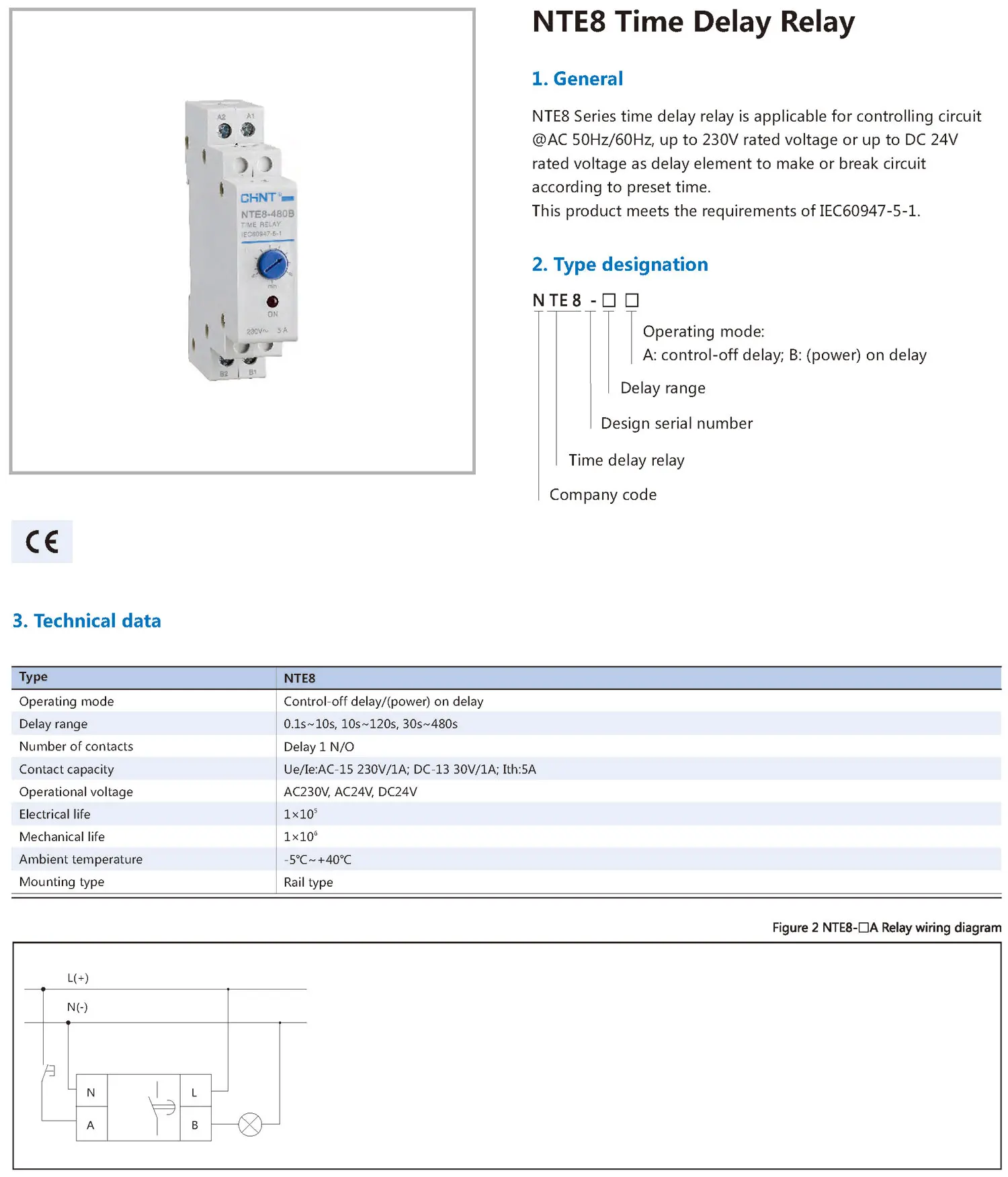 Chint original NTE8-A NTE8-B NTE8-J NTE8-Y NTE8-M1 NTE8-M2 Time Delay Relay