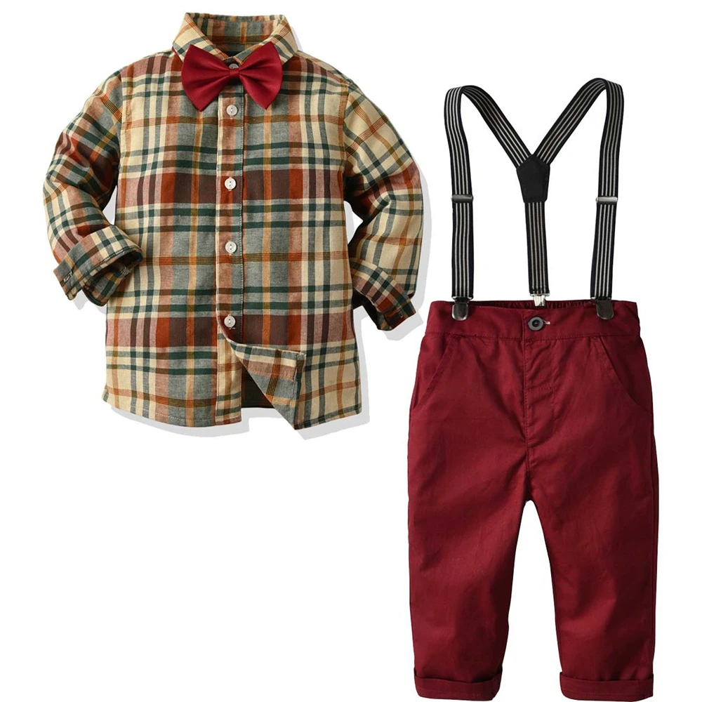 infant boy suspender outfit