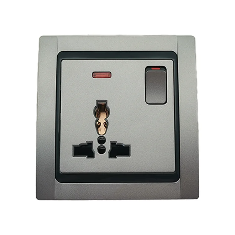 Professional Manufacture Beautiful Design Switch Socket Silver Home Factory Kenya Wall Switches 1 Gang 1 Way 2 Way Electrical