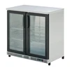 Modern design under-counter installation dual door beverage and wine cooler cabinet
