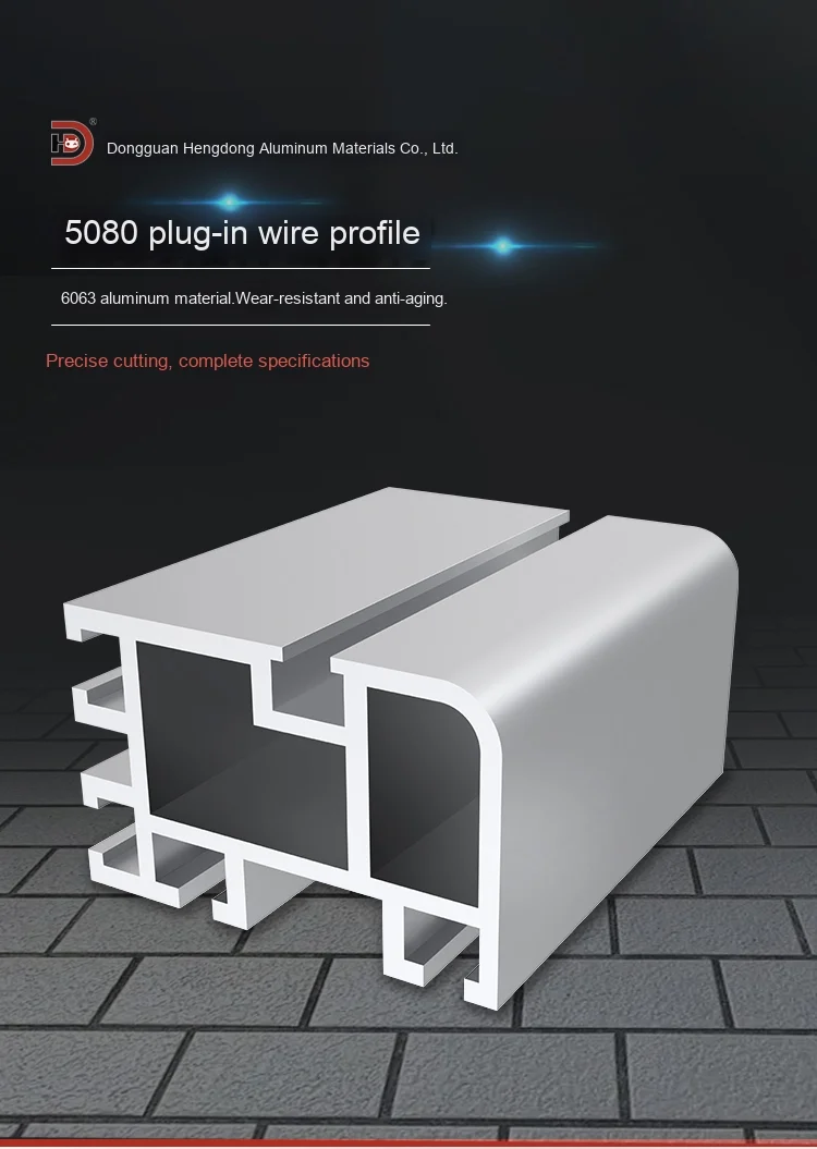 5080 & 5180 Plug-In Industrial Aluminum Profile 08A Chain Guide Rail with Cutting Service manufacture