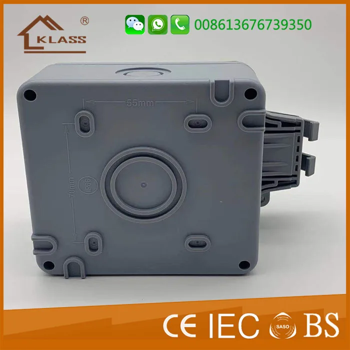 Ip66 Ip65 Ip54 Single Switched 13a Water Proof Outdoor Socket Box Pc Abs