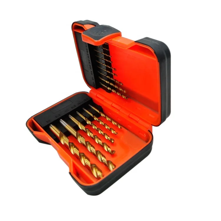 Satc Coated Twisted Hss Drills Bit Sets 15pcs M35 High Speed Steel