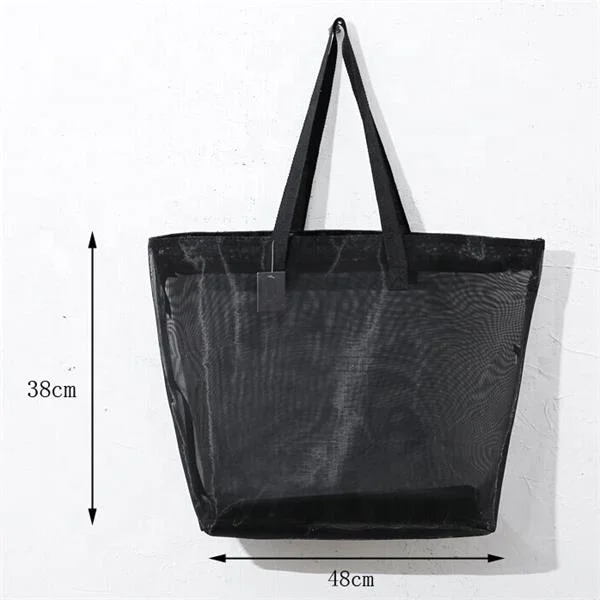 Custom Black Mesh Tote Bag Travel Small Net Bag Wholesale Buy Mesh