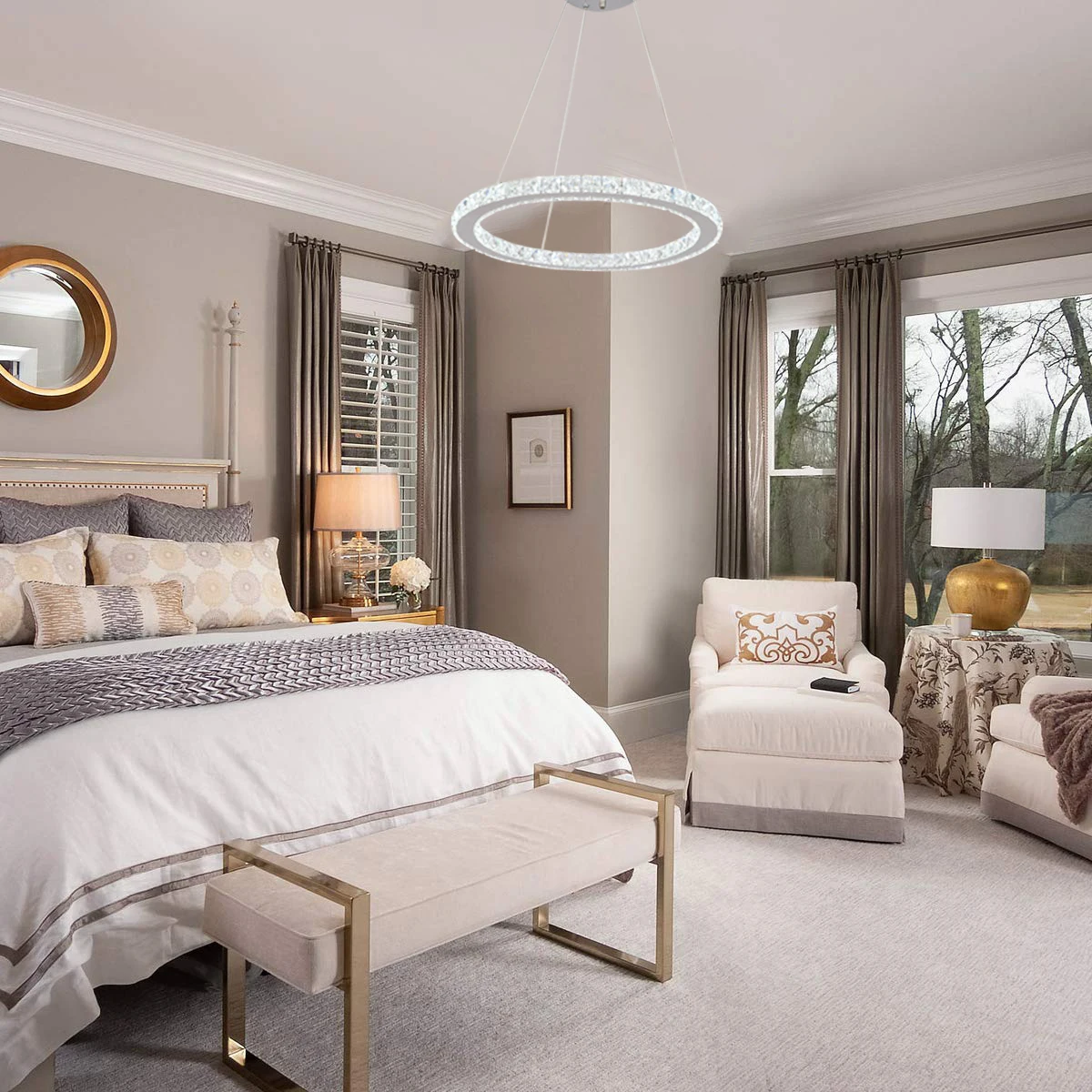 Amazon,Gran Oferta,Candelabro De Anillo De Cristal,Lámpara Colgante