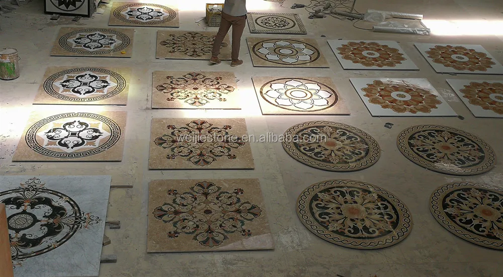 Großhandel Marmorboden Design Bilder,Stein Wasserstrahl Bodenfliesen