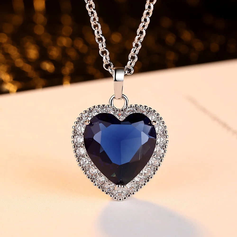 necklaces for women titanic ocean heart pendant bl