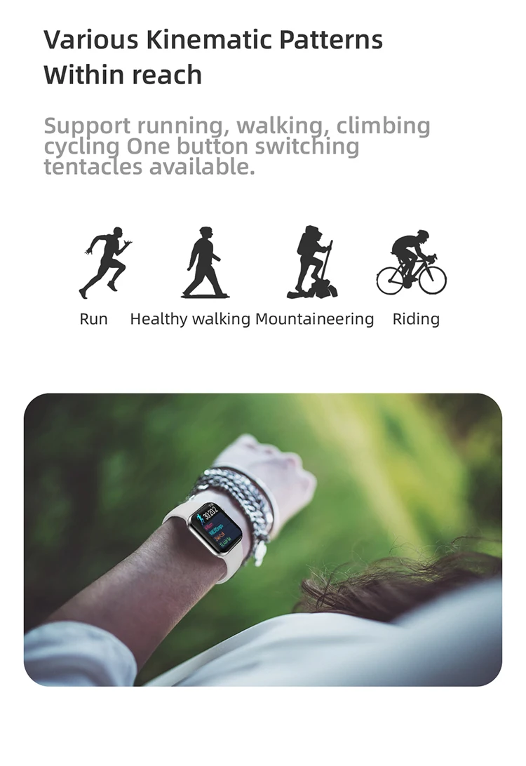 Amazon new hot sale Anti-lost Sport thin smart watch I6 iwo series Smart watch Band Fitness tracker Heart Rate Monitor T100