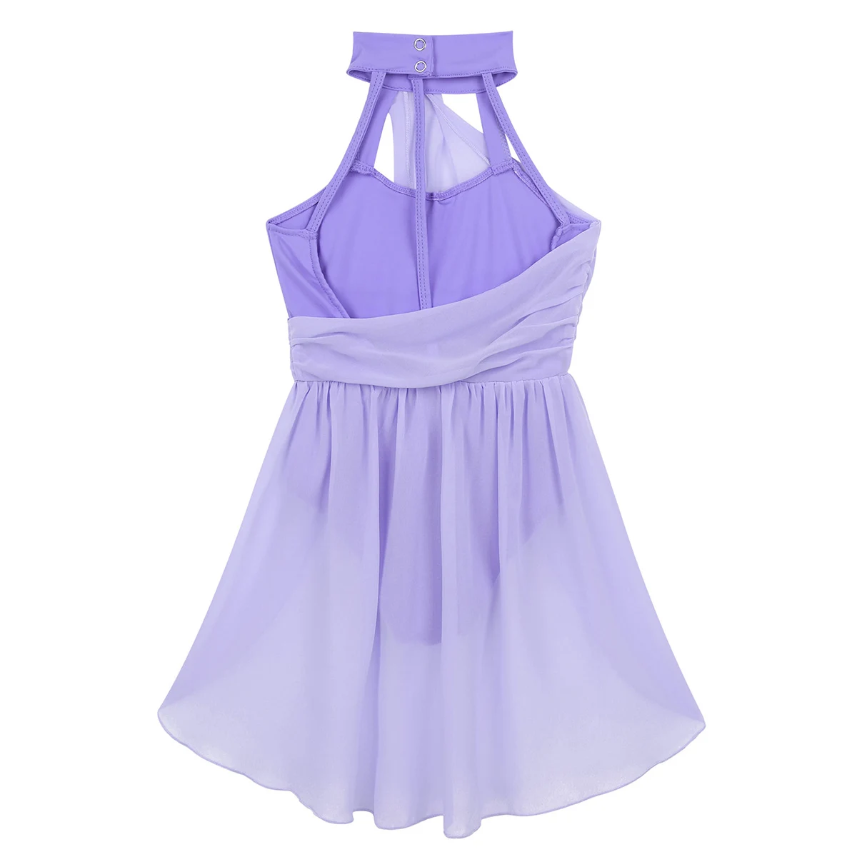 Kids Girls Sleeveless Chiffon Bodice Caged Back Leotards Ballet ...