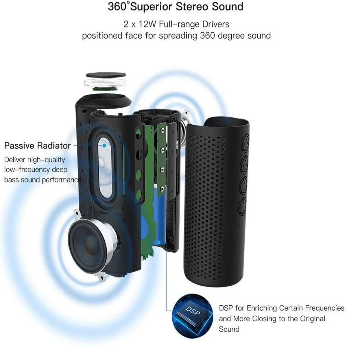 Zamkol ZK606 Black Free Mic Stereo Hifi Mini Karaoke Portable Speaker Wireless Wholesale Speaker Bluetooth Outdoor - ANKUX.COM