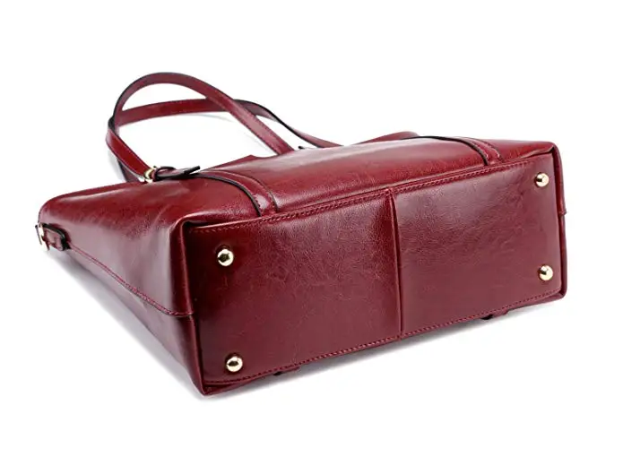 真皮电脑手提包女式皮包大公文包工作包女式手提包适合多达 15.6 英寸