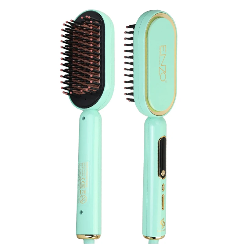 ENZO EN-4102 Professional Hair Straightener Brush – Portable