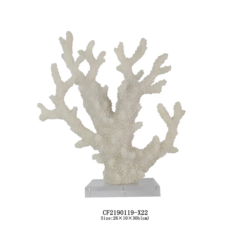 Wholesales Natural  Aquarium Resin Coral Craft Home Decor Accessories With Acrylic Base details