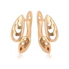 90843 xuping fashion hoop earrings 18k plated maple leaf rhombus shaped earrings
