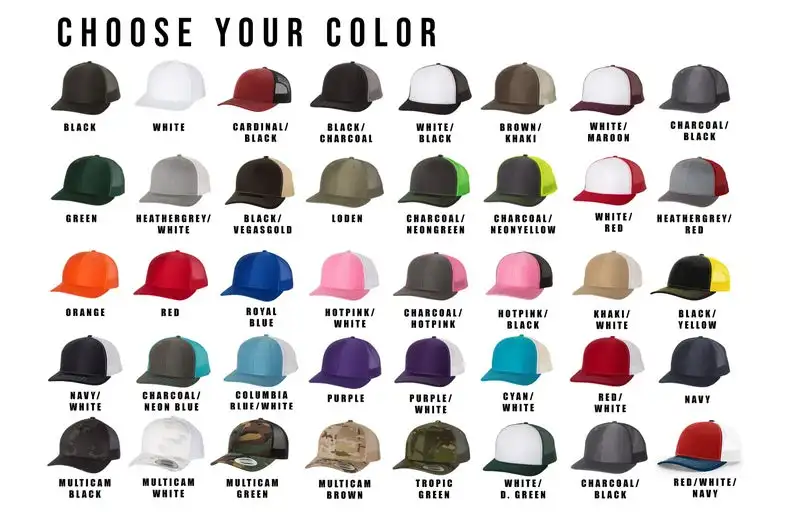 Richardson 112 Hat Color Chart