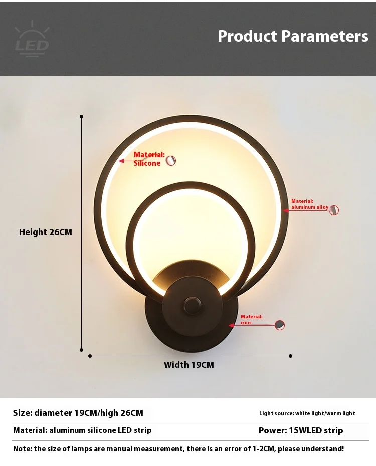 product indoor luxury design decorative home modern led creative wall lamp corridor bedroom bedside wall light-20