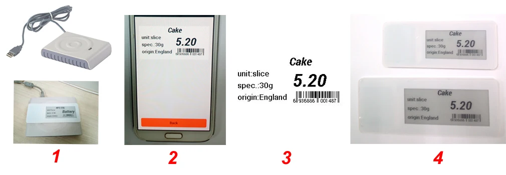 E-Paper Tag NFC E-ink Label no Battery for Retail School Supermarket