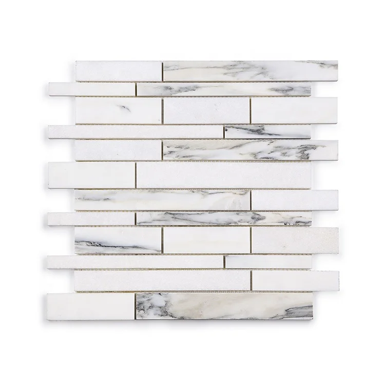 Moonight Classic Design Bianco Faniello Strips Dolomite Marble Mosaic Wall Tiles For Wall