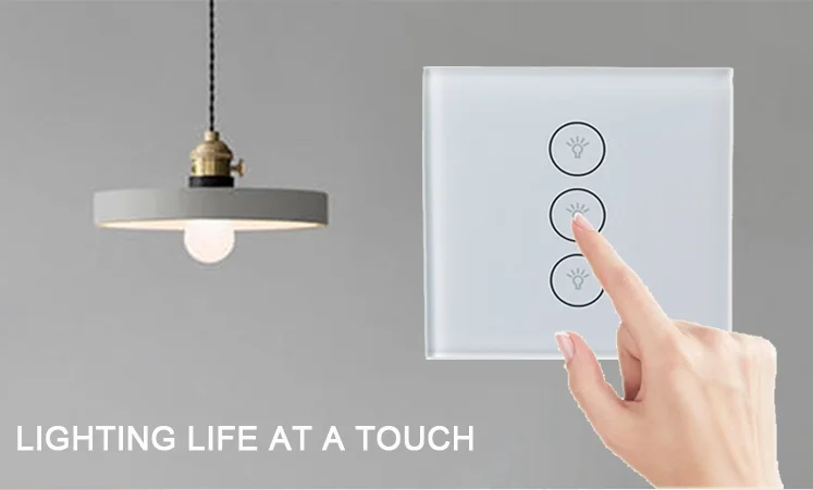 Touch screen switch wifi dimmer switch UK dimming wall glass panel switch