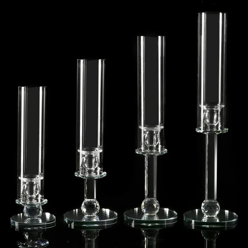 Single Arms Wedding Candelabra Centerpieces Crystal Clear Handmade