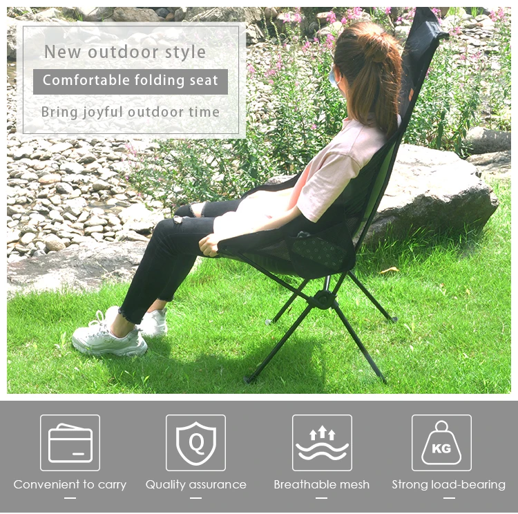2021 New Design High Folded Chair Oversized Camping Chair Ultra Light